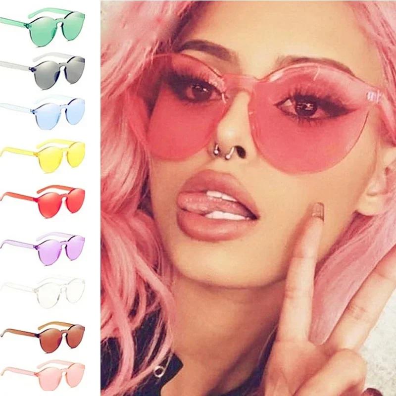  Frameless ۶  ÷ ۶ Womens Cool Candy ÷ Ȱ ̹ gogglesClear Retro Sunglasses